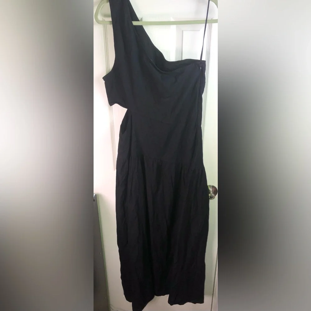 VENUS Black Linen Cutout Maxi Dress - Jet Black several sizes NWOT - Picture 7 of 16